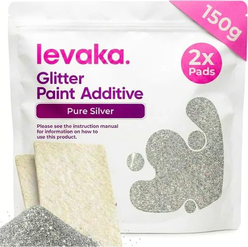 Miniatura 21 de LEVAKA - Aditivo de pintura con purpurina para paredes, purpurina holográfica plateada para pintar paredes, añade a la pintura interior o exterior