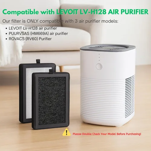 Miniatura 4 de Nispira Paquete de 2 filtros de repuesto LV-H128 HM669A RV60 compatibles con Levoit PUURVSAS ROVACS purificador de aire parte LV-H128-RF