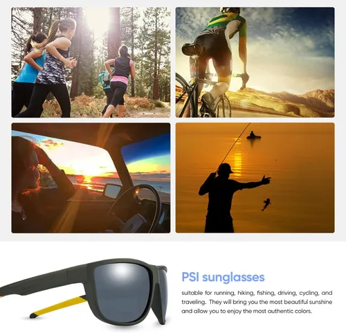 Miniatura 4 de PSI Gafas de sol polarizadas de alta calidad para hombres y mujeres, protección UV, lentes de sol rectangulares deportivos, para conducir, pescar