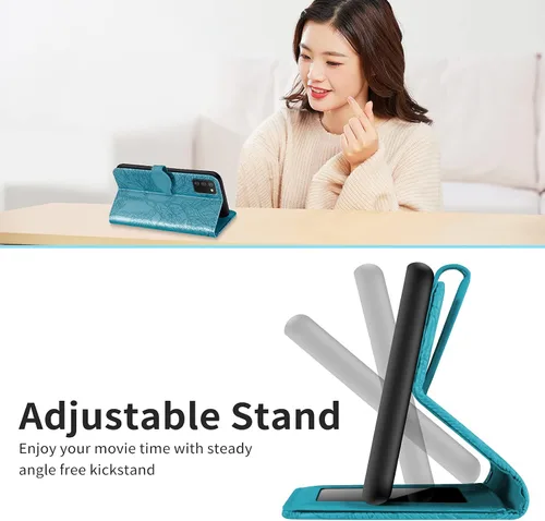 Miniatura 6 de Samsung Galaxy A03s - Funda tipo cartera con tarjetero y ranura a prueba de golpes, de piel sintética, con función atril y protección magnética