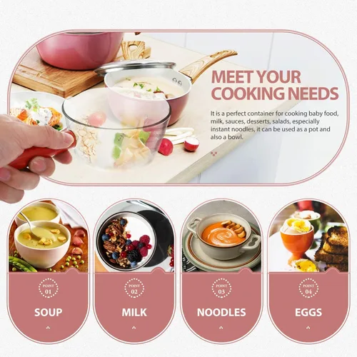 Miniatura 7 de BESTonZON Cacerola de leche de vidrio calentador de mantequilla olla de fusión de dulces olla de cocción con mango de madera transparente