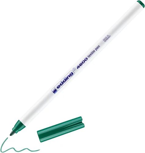 Miniatura 17 de edding 4600 Bolígrafo textil – Verde pálido – 1 bolígrafo – Punta redonda de 0.039 in – Bolígrafos de tela permanente para dibujar en textiles