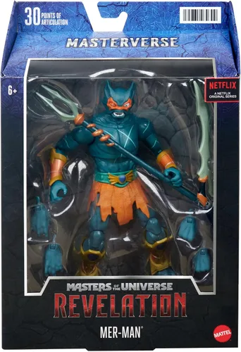Miniatura 2 de Masters of the Universe Masterverse Collection, Mer-Man, figuras de batalla Motu de 7 pulgadas para contar historias y exhibición, regalo para niños