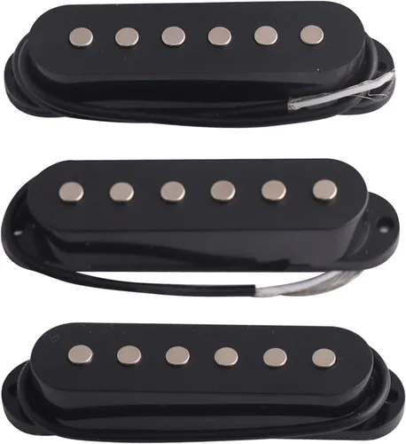 Pastillas de guitarra eléctrica S-S-S - Pastillas de bobina única, cuello magnético cerémico, juego de pastillas de puente central para guitarra