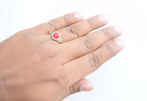 Miniatura 11 de Gemstone Ring, Handmade 925 Sterling Silver Rings for Women Girls, Natural Gemstone Ring US size 5 Solitaire Ring, Round Stone Ring, Minimalist