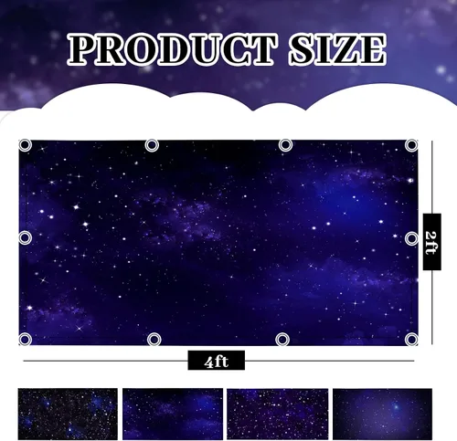 Miniatura 2 de ROCEEI Paquete de 8 cubiertas de luz fluorescente, 4 x 2 pies, cubiertas magnéticas de cielo nocturno a granel para luz de techo de aula, reduce