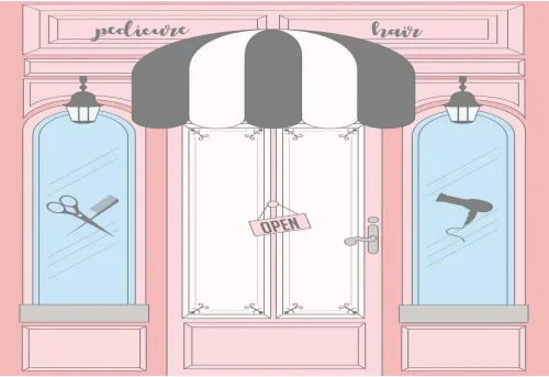 AOFOTO Telón de fondo rosa de 5 x 3 pies, para peluquería, peluquería, peluquería, manicura, pedicura, spa, tienda de belleza, barbería, salón de