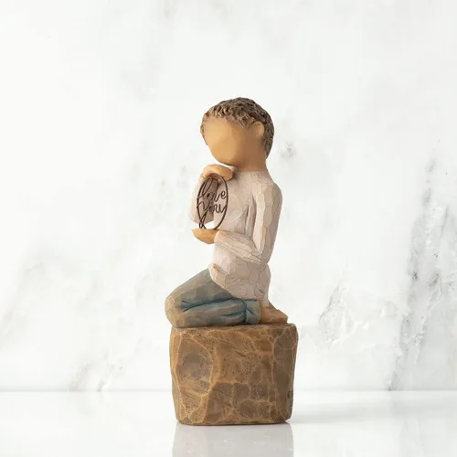 Miniatura 2 de Willow Tree Love You Too (piel más clara), figura esculpida pintada a mano