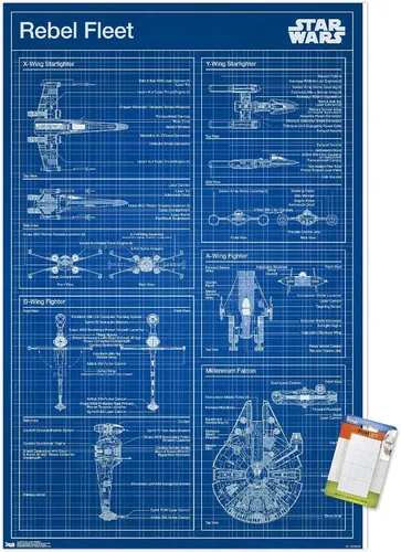Miniatura 17 de Trends International Star Wars: Saga - Póster de pared con diseño rebelde, 14.725 x 22.375 pulgadas, versión enmarcada de madera de granero