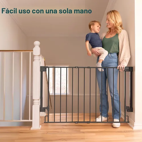 Miniatura 8 de Cumbor 29.2–43" Puerta de bebé para escaleras, de montaje en pared (se requiere taladrar), puerta para perros expandible sin barra inferior, puerta