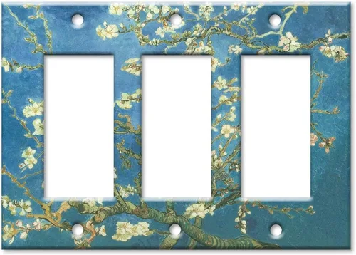 Miniatura 7 de Art Plates - Van Gogh: Placa de interruptor de flores de almendro - Single Rocker