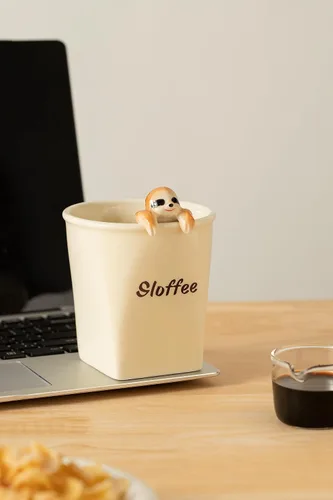 Miniatura 2 de DIHOclub Taza de cerámica divertida con perezoso 3D para mujeres y hombres, taza de café con diseño de perezoso para regalar a los mejores amigos