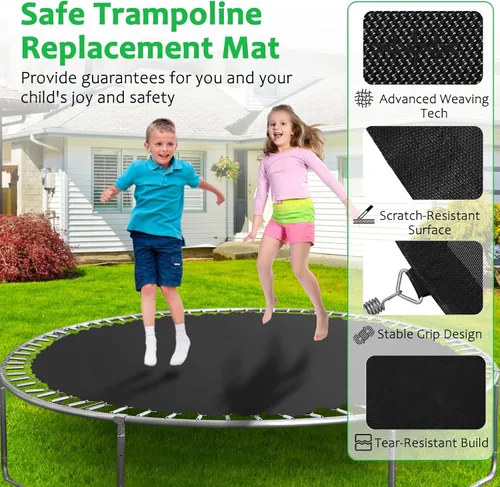 Miniatura 5 de Alfombrilla de Repuesto para Trampolín, Resistente, Resistente a los Rayos UV y Superficie de Rebote Duradera para Trampolines Redondos de 12/14/15