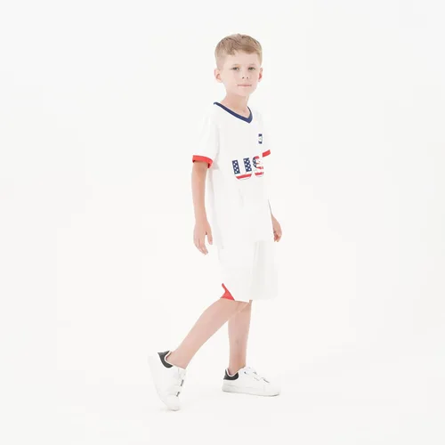 Miniatura 91 de Cnins Camisetas de entrenamiento de fútbol para niños de 2 a 14 años, trajes de práctica para niños y niñas con colores del equipo nacional