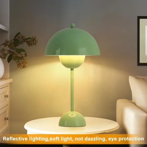 Miniatura 3 de COSYLUX Moderna lámpara de mesa pequeña para dormitorio, bonita lámpara de lectura con pantalla de cúpula reflectante para sala de estar, habitación