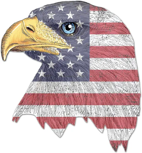 Adhesivo de vinilo patriótico con bandera de Estados Unidos de Águila Americana para ventana de automóvil, parachoques de automóvil, camión,