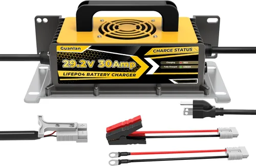 Cargador de batería de litio LiFePO4 de 29.2V 30A diseñado para batería LiFePO4 de 24V, con múltiples protecciones de seguridad, admite función de