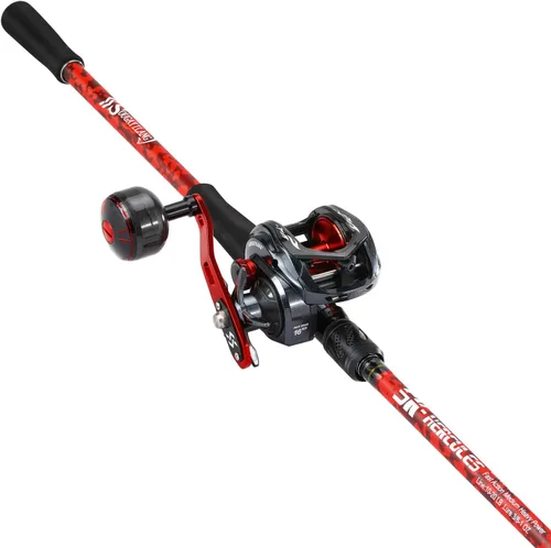 Sougayilang Combo de Caña y Carrete Baitcaster, Caña de Pescar de 2 Piezas con Carrete de Lanzamiento Tamaño 400, Asiento de Carrete de Aluminio