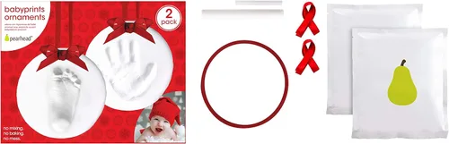 Miniatura 2 de Kit de adorno de huellas de bebé Pearhead Babyprints, kit de impresión de mano o huella de bebé fácil sin hornear, regalo de Navidad para bebé