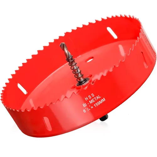 Miniatura 57 de Sierra de agujero de 4 1/8” (105mm) para madera y plástico, broca de corte de núcleo de sierra de agujero HSS bimetálica para paneles de yeso, Rojo