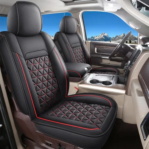Miniatura 13 de Coverado Fundas de asiento delantero, fundas impermeables para asiento delantero de automóvil para camión compatibles con Dodge Ram 1500 2500 3500