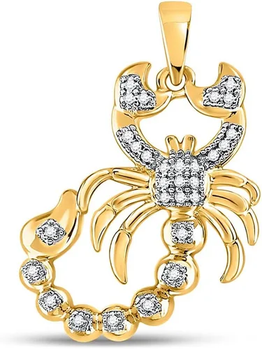 Oro amarillo de 10 quilates para hombre redondo diamante natural real claridad I2 colgante de escorpión de color G-H 110 Cttw, Metal Gema, diamante