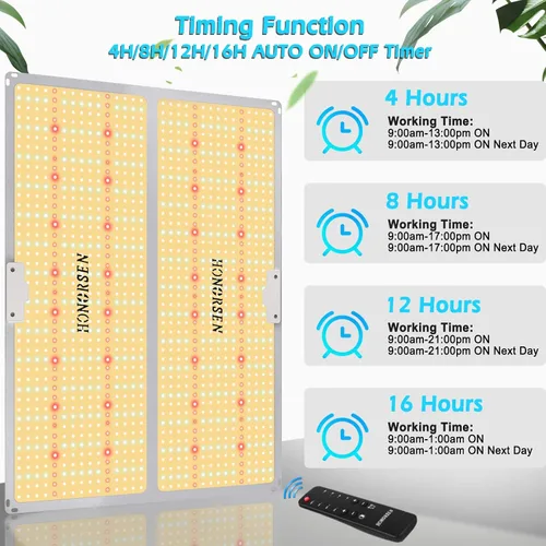Miniatura 8 de Luz LED de crecimiento de 4000 W, espectro completo, cobertura de 5 x 5 pies, control remoto, regulable, lámparas de cultivo con temporizador, luz