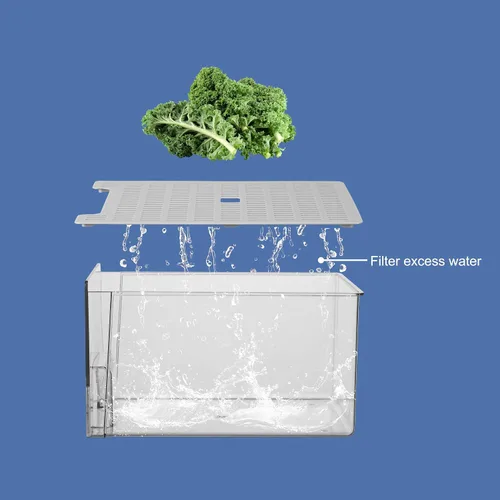 Miniatura 5 de Cajones organizadores de refrigerador transparentes extraíbles con escurridor, contenedores de almacenamiento apilables para refrigerador