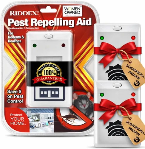RIDDEX Repelente de insectos Plus | Enchufe, disuasorio de ratones - Control de plagas para defensa contra ratas, ratones, cucarachas, insectos e