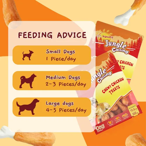 Miniatura 6 de Jungle Calling - Golosinas masticables de pollo para perros, huesos de calcio de pollo real sin cuero crudo para limpieza de dientes y aliento