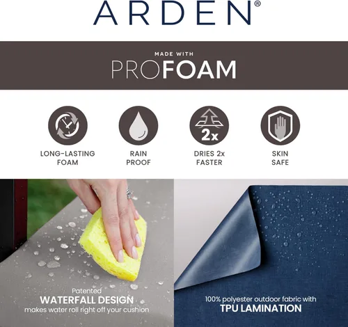 Miniatura 4 de Arden Foam - Kit de cojín de banco para exteriores, 48 x 18 pulgadas, fabricado con espuma ProFoam, resistente a la lluvia y a la decoloración