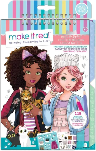 Miniatura 8 de Make It Real Cuaderno de bocetos de diseño de moda: estilo urbano - Libro para colorear con diseño de moda inspirador para niñas - Incluye cuaderno