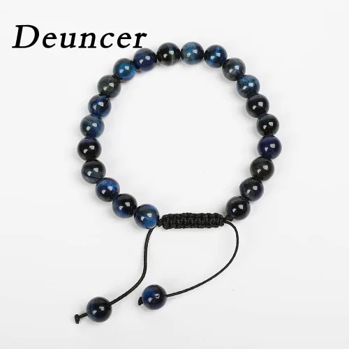 Miniatura 3 de Deuncer Pulsera ajustable unisex con cuentas de cristal de ágata natural de 0.315in