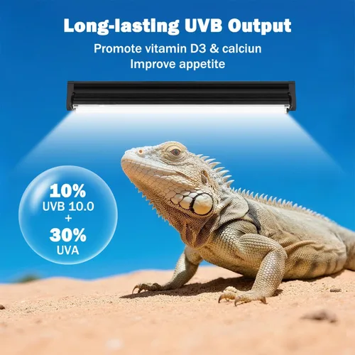Miniatura 3 de Lámpara T5 10.0 UVB para reptiles, T5 UVA UVB Tubo de luz Blub 24W 22" para dragón barbudo, tortuga, lagartos del desierto, Gecko leopardo, lámpara