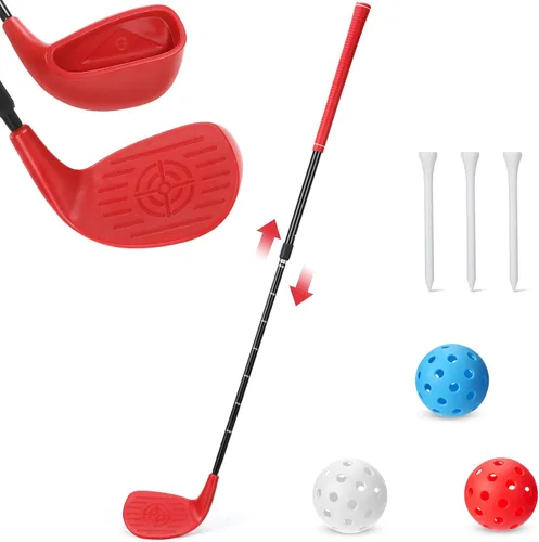 Miniatura 7 de Realspring Juego de palos de golf ajustables para patio trasero, palos de astillado de plástico, bolas de plástico para exteriores, interiores