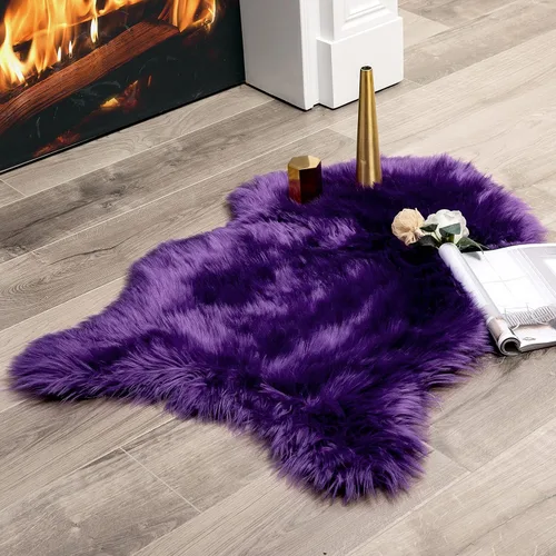 Miniatura 15 de MIULEE Alfombra de Piel de Oveja Sintética de 3 x 5 Pies, Alfombras de Área Mullidas de Lujo - Alfombra Decorativa Shag Súper Suave para Dormitorio