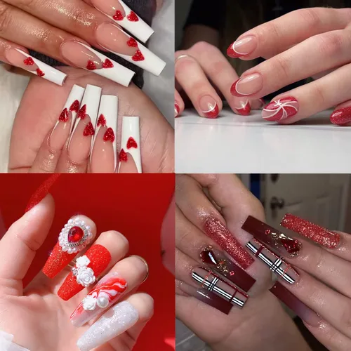 Miniatura 4 de Juego de 6 cajas de lentejuelas con purpurina para arte de uñas, polvo de diamante de cristal rojo, 3D, holográfico, escamas brillantes, juego