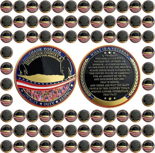 Miniatura 9 de BHealthLife Moneda de desafío de apreciación de veteranos militares gracias por su servicio Regalo para veteranos
