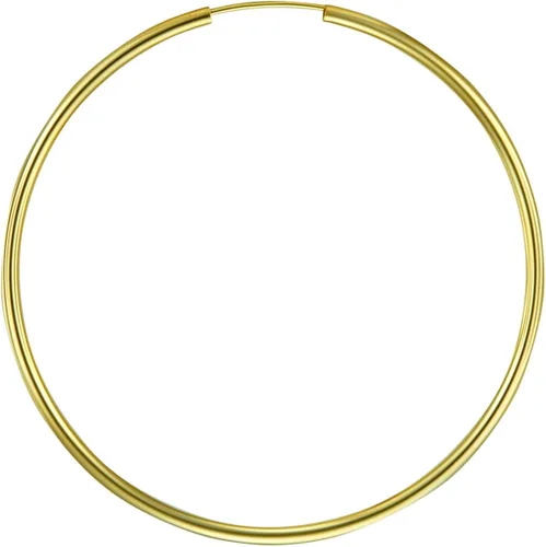 Miniatura 3 de Arete de aro de oro amarillo de 14 quilates de 2 mm de grosor, 9 diferentes tamaños disponibles.