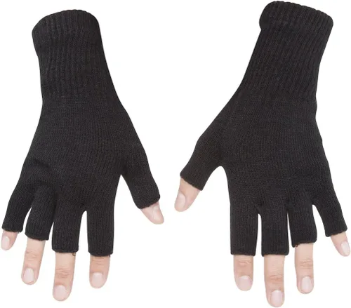 Gravity Threads Guantes de invierno unisex para hombre y mujer, de punto elástico, sin dedos