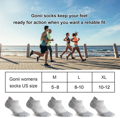 Miniatura 7 de Gonii Ankle Socks Womens Running No Show Socks Compression Athletic Low Socks 5-Pairs