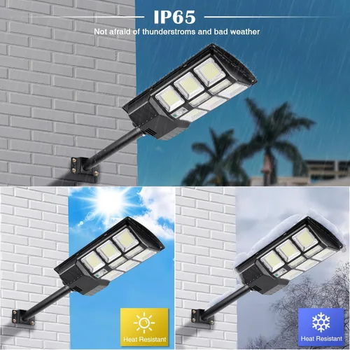 Miniatura 2 de ZJOJO Luz solar de calle de 800 W, impermeable, 15000 lúmenes, 728 luces LED solares para exteriores del atardecer al amanecer, luz LED