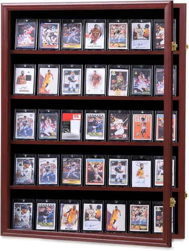Miniatura 15 de Estuche de exhibición de tarjetas deportivas con 35 grados: marco de exhibición de tarjetas de béisbol con protección UV, vista transparente