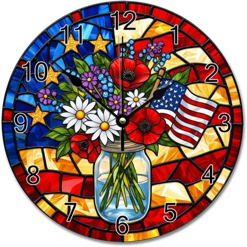 Miniatura 38 de ArogGeld 1776-2026 of Freedom Wall Clocks Battery Operated 10 Inch Silent 250 Anniversary USA American Patriotic Desk Clock Wall Art Farmhouse Home