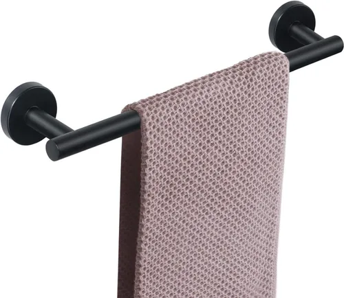 Miniatura 21 de NearMoon - Barra para toallas de baño, soporte de toalla de ducha de acero inoxidable grueso para baño, montado en la pared, longitud total de 12
