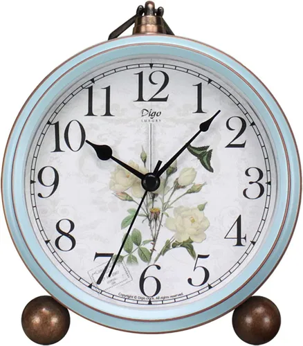 Miniatura 8 de Maxspace Reloj analógico de 5.2 pulgadas, reloj de escritorio retro silencioso sin tictac y funciona con pilas con movimiento de cuarzo, decoración