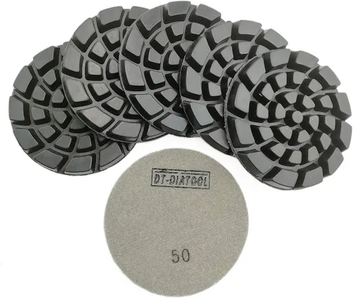 Miniatura 31 de DT-DIATOOL Almohadillas de pulido de diamante para piso, resina de terrazo, diámetro del suelo, grano de 4 pulgadas, 800 unidades, 6