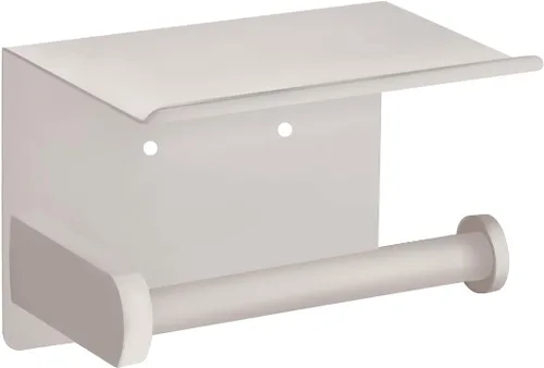 Miniatura 7 de VAEHOLD Soporte de papel higiénico autoadhesivo con estante para teléfono, soporte de rollo de papel higiénico montado en la pared de acero Blanco
