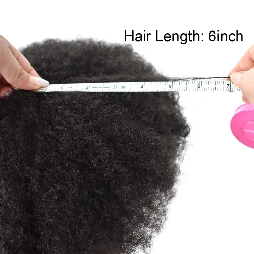 Miniatura 4 de Afro Toupee Full French Lace Man Weave Unidad de cabello 100% virgen humano rizado rizado unidades de repuesto para hombres negros, 8 x 10 pulgadas