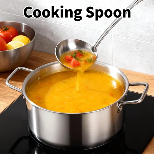 Miniatura 8 de TBWHL Cucharón de Sopa de Metal 34 cm de Acero Inoxidable 304 con Mango Largo - Cucharón de Cocina Profesional con Mango Ergonómico y Equilibrio